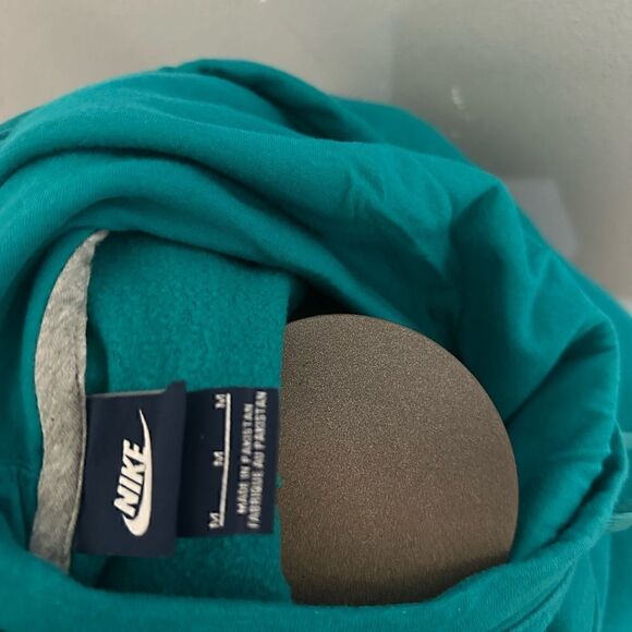 Nike Womens Medium Turquoise Cowl Neck Short Sleeve Sweatshirt - Picture 4 of 5